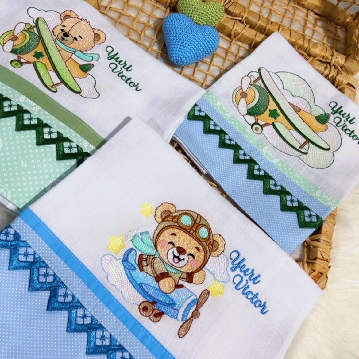 Fralda de boca- Tecido e renda Luxo Mabber - Imagem 6